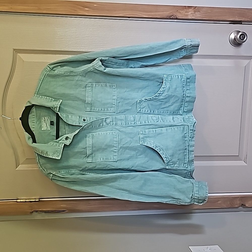 Universal Thread Size Medium Green Jean Jacket - image 1
